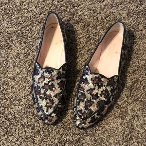 Kate Spade ♠️ Cat Ears flats leopard sequin